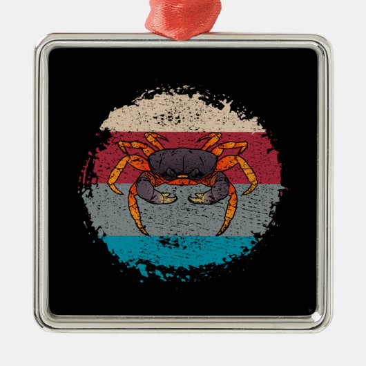 Crab Crabbing Retro Metalen Ornament (Voorkant)