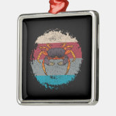 Crab Crabbing Retro Metalen Ornament (Links)