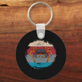 Crab Crabbing Retro Sleutelhanger (Voorkant)