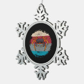 Crab Crabbing Retro Tin Sneeuwvlok Ornament (Rechts)