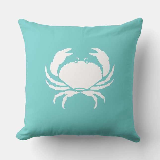 CRAB / crabby blauwgroen zee blauw kussen (Voorkant)