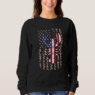 Crab Crawfish American Flag Leopard Pattern 4th Of Trui
