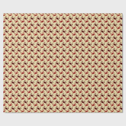Crab Crustacean Ocean Zee Pattern Cadeaupapier (Vlak)