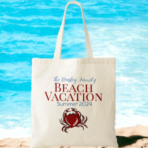 Crab Custom Beach Cruise Reunion Vakantie Tote Bag