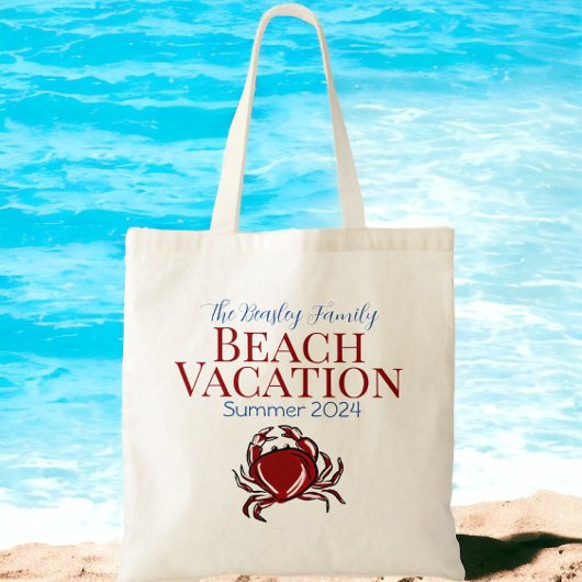 Crab Custom Beach Cruise Reunion Vakantie Tote Bag