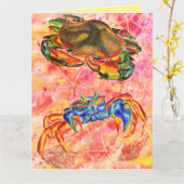 Crab design alle gelegenheden wenskaart kaart (Gele Bloem)