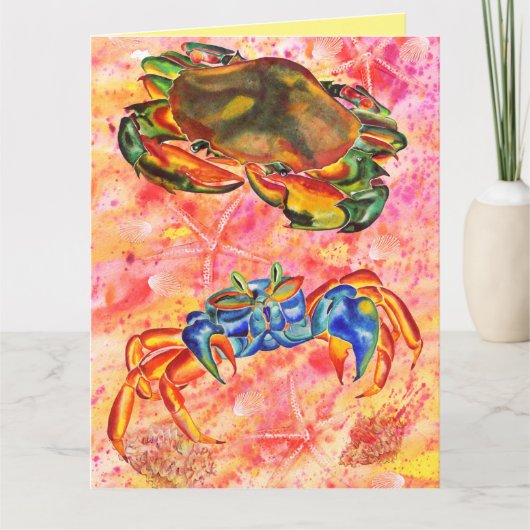 Crab design alle gelegenheden wenskaart kaart (Voorkant)