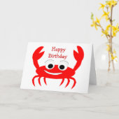Crab Design Gepersonaliseerde Verjaardag Kaart (Gele Bloem)