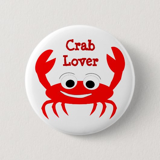Crab Design Ronde Button 5,7 Cm (Voorkant)