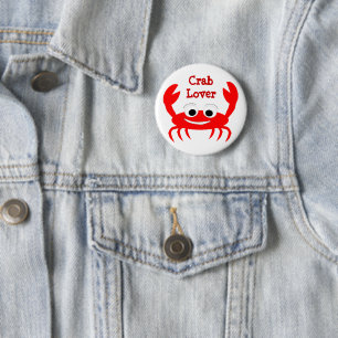 Crab Design Ronde Button 5,7 Cm