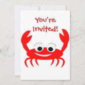 Crab Design Uitnodiging voor elke gelegenheid (Voorkant)
