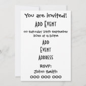 Crab Design Uitnodiging voor elke gelegenheid (Achterkant)