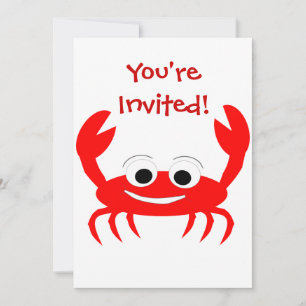 Crab Design Uitnodiging voor elke gelegenheid