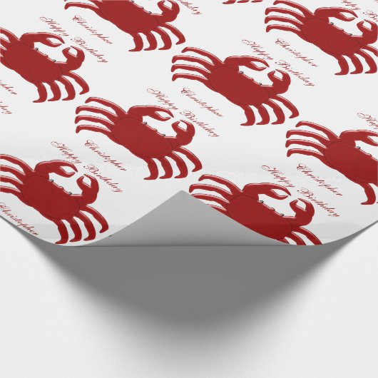 Crab Design Verjaardag Cadeaupapier (Hoek)