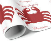 Crab Design Verjaardag Cadeaupapier (Rol Hoek)