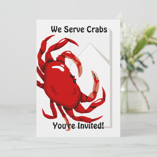 Crab Dinner Invitation Kaart (Staand voorkant)