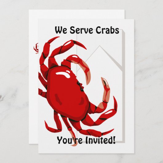 Crab Dinner Invitation Kaart (Voorkant / Achterkant)