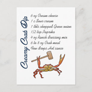 Crab Dip Recipe Briefkaart