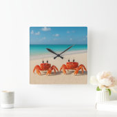 Crab Duo – Vierkante Acryl wandklok (Huis)