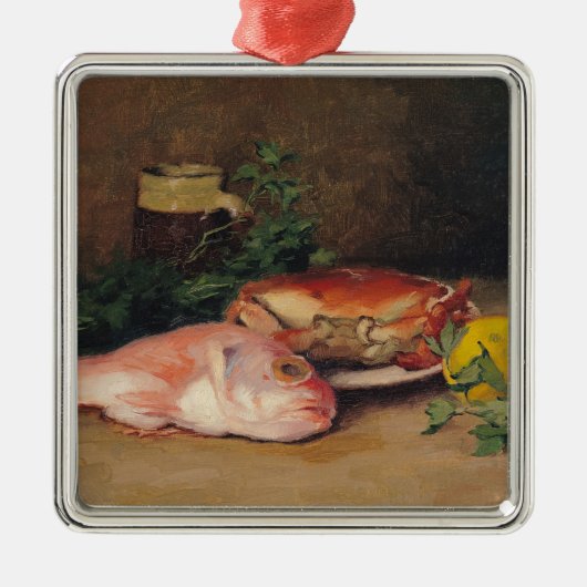 Crab en Red Mullet Metalen Ornament (Voorkant)
