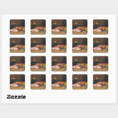 Crab en Red Mullet Vierkante Sticker (Vel)