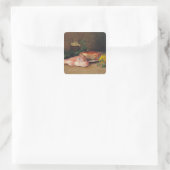 Crab en Red Mullet Vierkante Sticker (Tas)