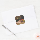 Crab en Red Mullet Vierkante Sticker (Envelop)