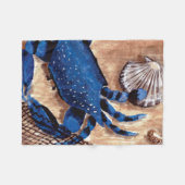 Crab en Scallop Fleece Blanket Deken (Voorkant (Horizontaal))