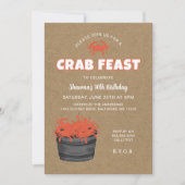 Crab Feast Birthday Party Invitation Kaart (Voorkant)