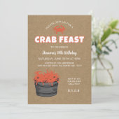 Crab Feast Birthday Party Invitation Kaart (Staand voorkant)