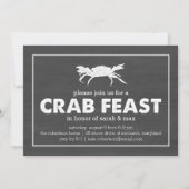 Crab Feast Black en White Chalkboard Kaart (Voorkant)