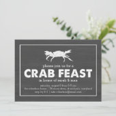 Crab Feast Black en White Chalkboard Kaart (Staand voorkant)