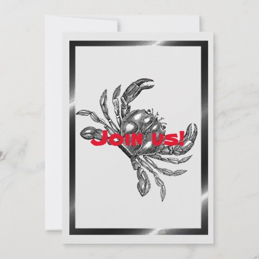 Crab Feast Boil Afstuderen Elk Feest Feest Kaart (Achterkant)