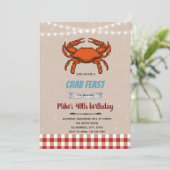 Crab feast boil-uitnodiging bedankkaart (Staand voorkant)
