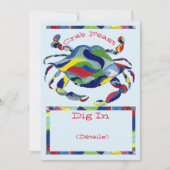 Crab Feast Invitation Waterverf Whimsical Kaart (Voorkant)