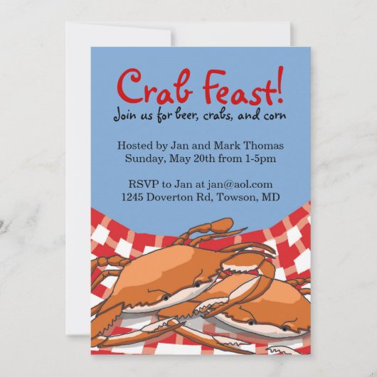 Crab Feast Invitations Kaart (Voorkant)