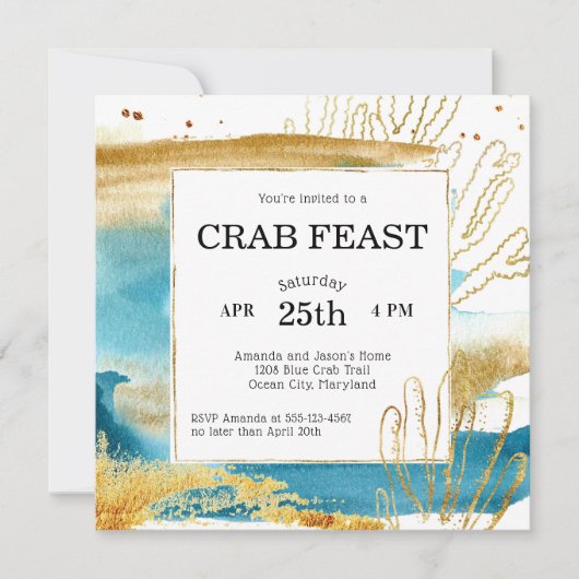 Crab Feast Party, Picnic of Dinner Kaart (Voorkant)