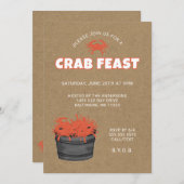 Crab Feast Party-uitnodiging Kaart (Voorkant / Achterkant)