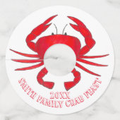 Crab Feast Red Maryland Hardshell schaaldieren Wijnglaslabel (Voorkant)