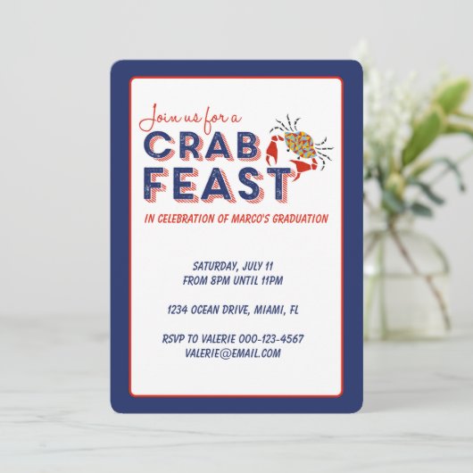 Crab Feast uitnodiging (Staand voorkant)