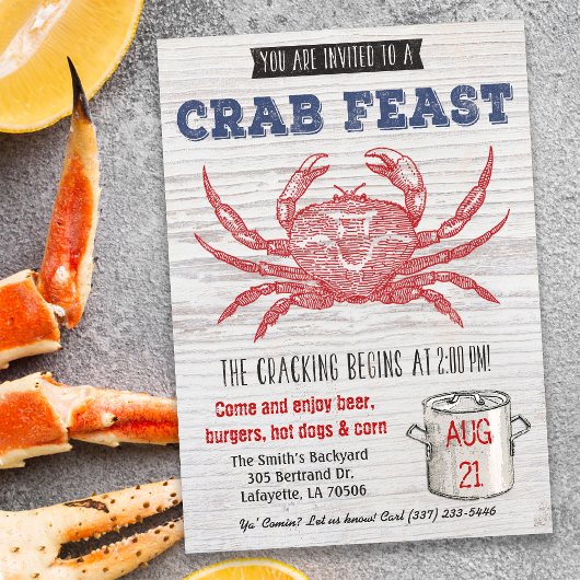Crab Feast uitnodiging