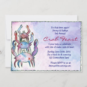 CRAB FEST FEAST Dinner Party Invision Kaart