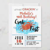 Crab Fest Kook Nautische Verjaardag Uitnodigen Kaart (Voorkant)