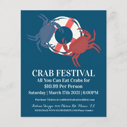 Crab Festival Crab Restaurant Fundraiser Opening Flyer (Voorkant)
