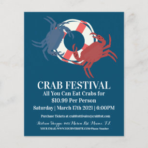 Crab Festival Crab Restaurant Fundraiser Opening Flyer