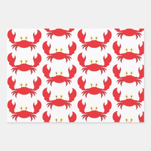 Crab Gingham Stippen Gift Wrap Sheets Inpakpapier Vel (Voorkant 2)