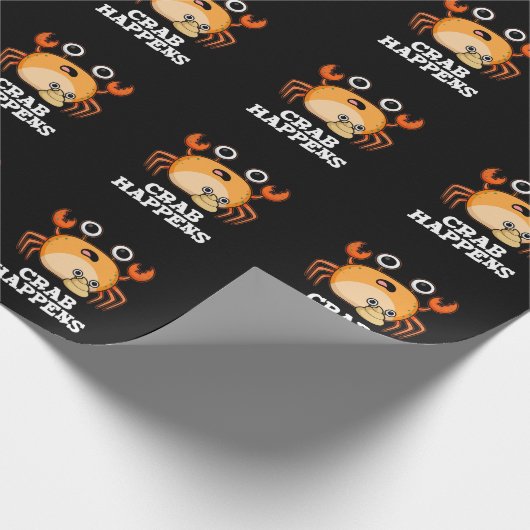 Crab Happny Animal Pun Dark BG Cadeaupapier (Hoek)
