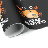 Crab Happny Animal Pun Dark BG Cadeaupapier (Rol Hoek)
