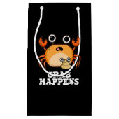 Crab Happny Animal Pun Dark BG Klein Cadeauzakje (Voorkant)