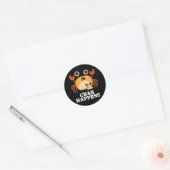 Crab Happny Animal Pun Dark BG Ronde Sticker (Envelop)